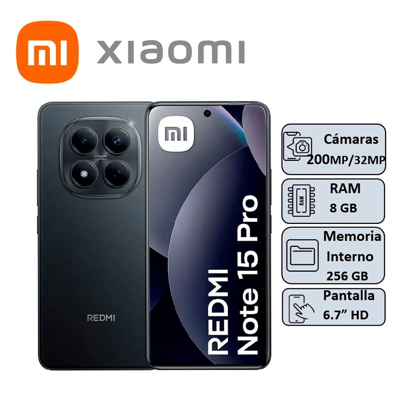 CELULAR XIAOMI REDMI NOTE 15 PRO RAM 8GB CÁMARA DE 200MP ALMACENAMIENTO 256GB 