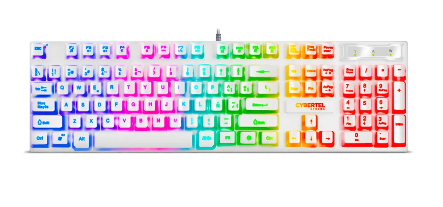 TECLADO CYBERTEL XTREME WHITE CYB K505W TECLADO GAMER USB BLANCO