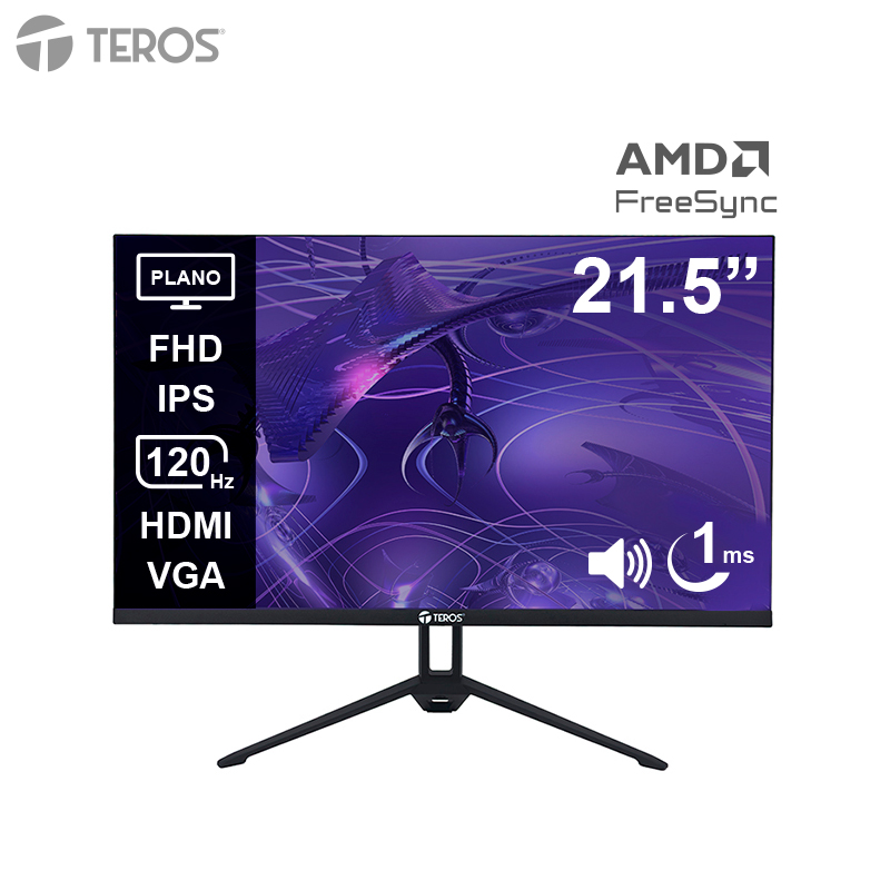  MONITOR TEROS TE-2133S 21.5 FHD IPS HDMI VGA 1920 X 1080 120HZ 1MS PARLANTES INCLUIDOS