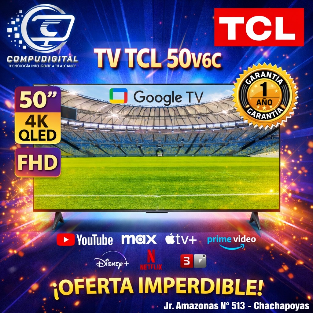 TELEVISOR SMART TV TCL DE 50 PULGADAS FHD QLED 50S5K
