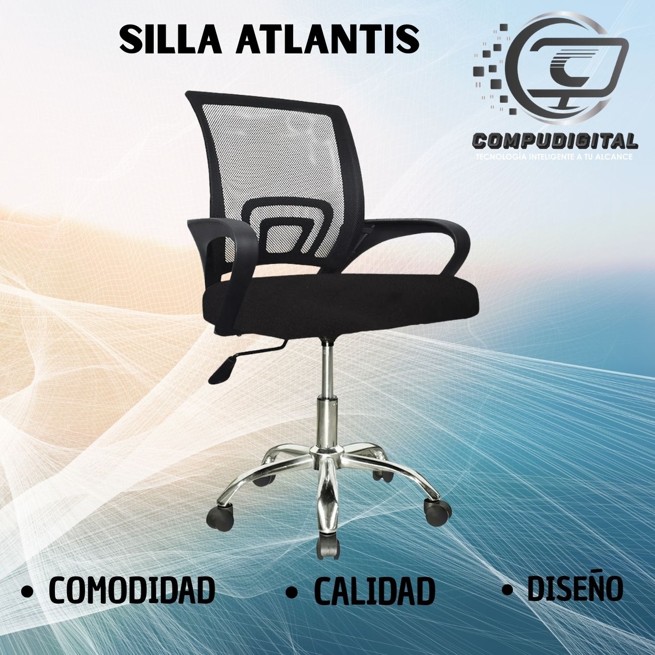 SILLA EJECUTIVA  ATLANTIS COLOR NEGRO