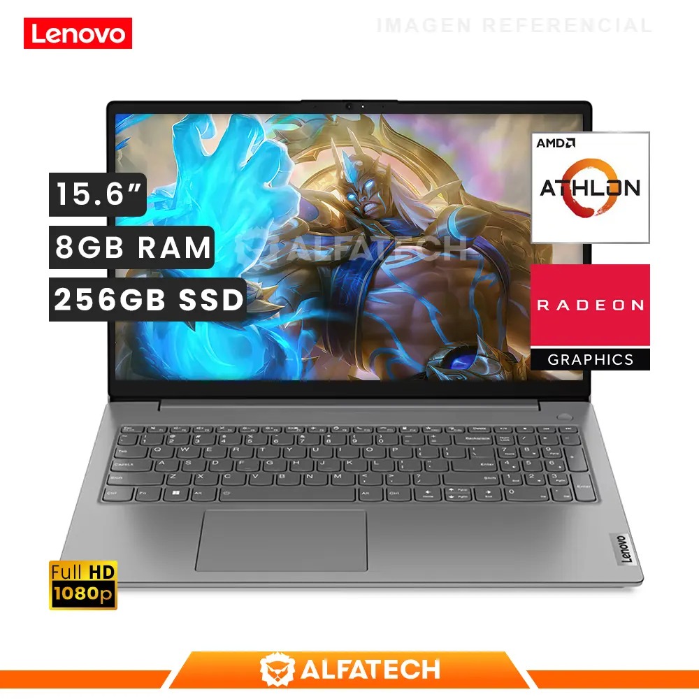 LAPTOP LENOVO V15 G4 AMN AMD ATHLON SILVER 7120U RAM 8GB DDR5 SSD 256GB M.2 PANTALLA 15.6 FHD WINDOWS 11
