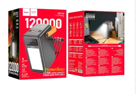 CARGADOR PORTÁTIL HOCO DB120 PROMETHEUS 22.5W 120000 MAH 
