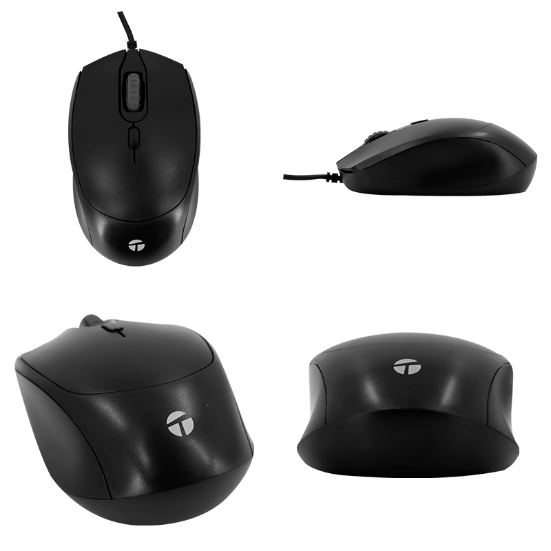 MOUSE OPTICO TEROS  USB TE1243S  1600 DPI, USB, 4 BOTONES NEGRO 