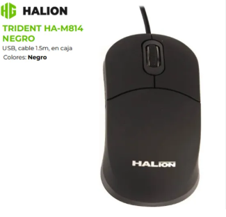 MOUSE TRIDENT HA-M814 HALION USB NEGRO-BLANCO-MORADO