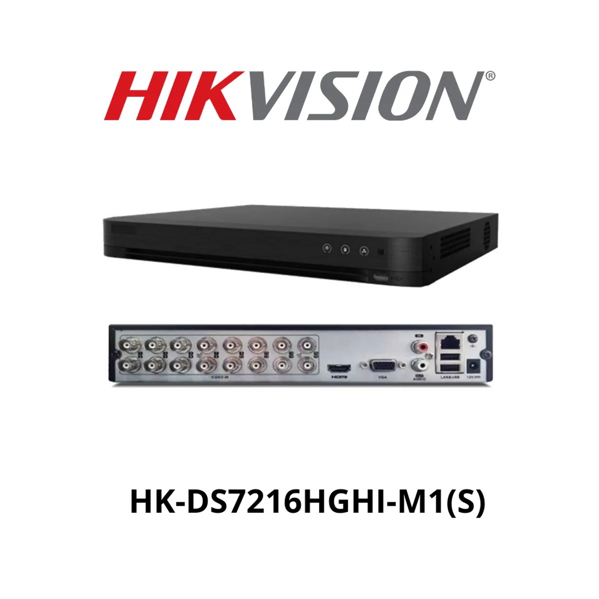 GRABADOR HIKVISION 16CH HK-DS7216HGHI-M1 | CODIFICACIÓN 1080plLite/720p@15 fps | SOPORTA 1HHD HASTA 10TB | COMPRESION: H.265, H.264 ,H.264+ | SOPORTA 2 CAMARA IP 5MP | SOPORTA AUDIO 