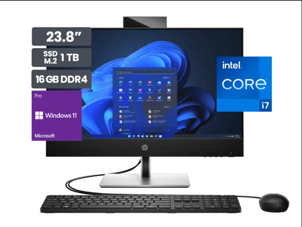 COMPUTADORA ALL IN ONE HP PROONE 440 INTEL I7-12700T RAM 16GB DDR4 SSD 1TB M.2 PANTALLA 23.8 FHD 