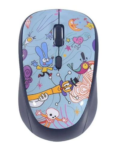 MOUSE INALAMBRICO HALION HA-M851W CELESTE DIBUJOS