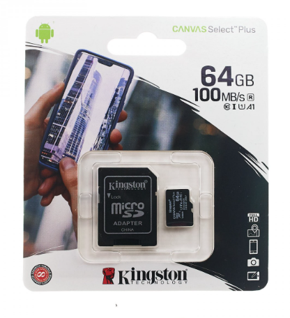 MEMORIA MICROSD KINGSTON 64GB 100 MB/S